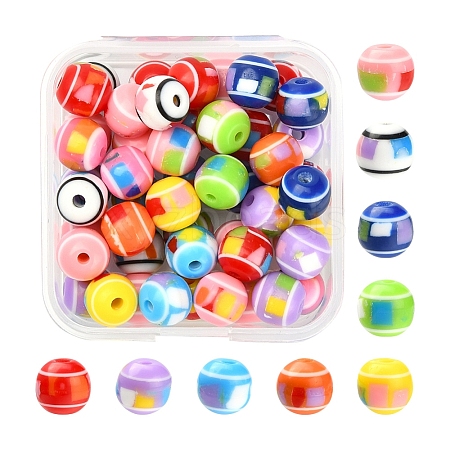 50Pcs Resin Beads RESI-YW0001-16-1