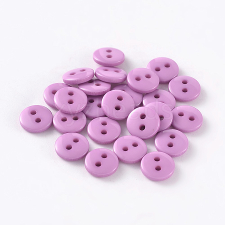 2-Hole Flat Round Resin Sewing Buttons for Costume Design BUTT-E119-34L-03-1