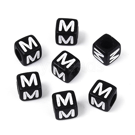 Initial Acrylic Horizontal Hole Beads OACR-ZX006-35M-1