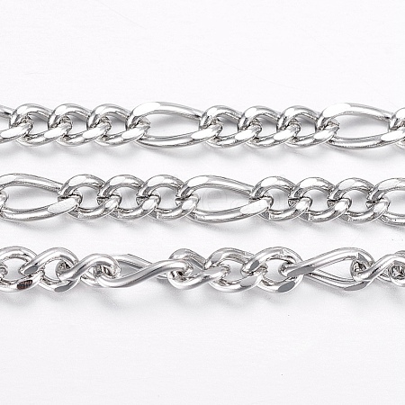 Tarnish Resistant 304 Stainless Steel Figaro Chains CHS-H016-04P-20M-1