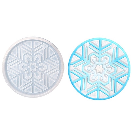 DIY Christmas Snowflake Pattern Cup Mat Silicone Molds DIY-E055-17-1