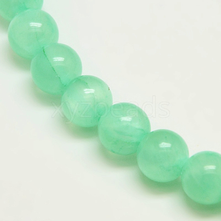 Dyed Natural Green Jade Beads Strands JBS053-4MM-27-1
