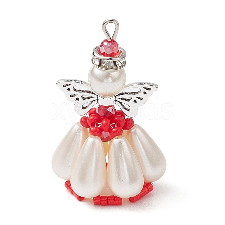 Pearlized Glass Pearl Beads  Pendants PALLOY-MZ00487-03-1