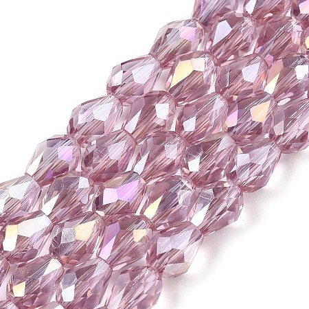 Transparent Electroplate Glass Beads Strands EGLA-N013-T6mm-B02-1