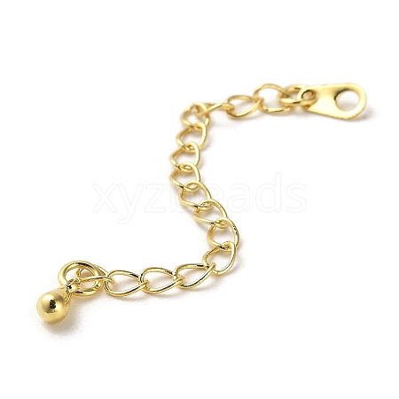 Rack Plating Brass Curb Chain Extender KK-Q807-11G-1