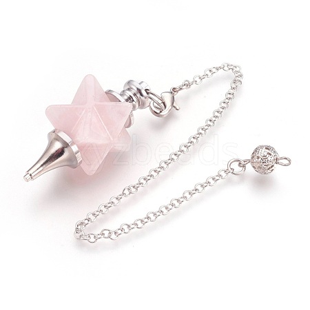 Natural Rose Quartz Dowsing Pendulums X-KK-F756-08D-1