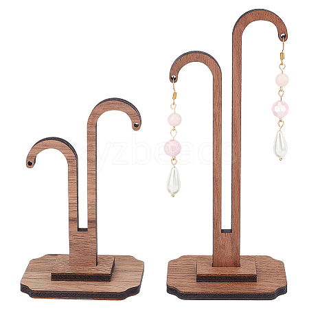 ANATTASOUL 2 Sets 2 Styles Wood Jewelry Display Stand EDIS-AN0001-01-1