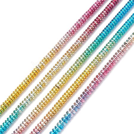 Rainbow Color Electroplate Non-magnetic Synthetic Hematite Beads G-L489-G02-1