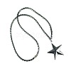 Vintage Synthetic Non-magnetic Hematite Pendant Column Beaded Necklaces IV0667-3-2