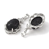 Natural Lava Rock Oval Pendants G-NH0025-15P-16-2