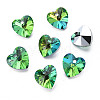 Heart Electroplated Glass Charms EGLA-N006-012A-1