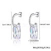 Anti-Tarnish Rhodium Plated 925 Sterling Silver Half Hoop Earrings RB2270-2-1