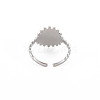 Non-Tarnish 304 Stainless Steel Flat Round with Initial Letter Open Cuff Ring for Men Women RJEW-S405-246P-M-2