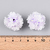 Polymer Clay Rhinestone Beads with Embossed Resin Roses RESI-T059-01A-4