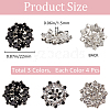 Gorgecraft 12Pcs 3 Colors 1-Hole Alloy Rhinestone Shank Buttons BUTT-GF0003-64-2