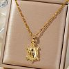 Brass Clear Cubic Zirconia Shiny Tortoise Pendant Dapped Chain Necklaces for Women NW3403-1-3