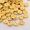 2-Hole Garment Accessories Tiny Flat Round Wooden Sewing Buttons BUTT-M001-03-1