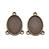 Tibetan Style Alloy Cabochon Connector Settings LS-S-TIBE-Q079-18x25-AB-2