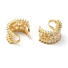 Brass Micro Pave Clear Cubic Zirconia Cuff Earrings EJEW-B057-02G-3