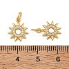 Brass Micro Pave Clear Cubic Zirconia Charms KK-F941-40C-G-3