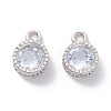 Alloy Clear Cubic Zirconia Charms ZIRC-A022-04P-1