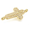 Brass Pave Clear Cubic Zirconia Connctor Charms KK-M101-02C-G02-2