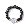 Glass Beads Stretch Rings RJEW-JR00821-4