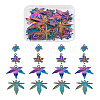 Yilisi 24Pcs 4 Style Rainbow Color Alloy Pendants FIND-YS0001-04-NR-15