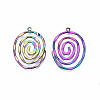 Eco-Friendly Rainbow Color Iron Pendants IFIN-N009-016-RS-2