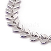 Enamel Wheat Link Chain Necklace NJEW-P220-02P-02-3