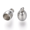 Tarnish Resistant 201 Stainless Steel Cord Ends X-STAS-P118-01-2