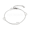 304 Stainless Steel Cable Chain Anklets AJEW-H104-07P-1