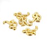 Golden Plated Alloy Letter Pendants X-PALLOY-J718-01G-R-2