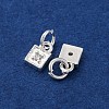 Brass Micro Pave Cubic Zirconia Charms KK-C071-12S-2