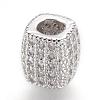 Brass Micro Pave Cubic Zirconia Beads ZIRC-F062-14-2