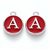 Platinum Plated Alloy Enamel Charms X-ENAM-S118-03A-P-1