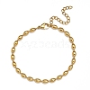 Ion Plating(IP) 304 Stainless Steel Oval Ball Chain Bracelets for Women BJEW-C046-01G-3