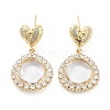 Brass with Glass Dangle Stud Earrings EJEW-Q800-02KCG-1