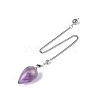 Natural Amethyst Dowsing Pendulum Pendants AJEW-N005-02D-1