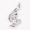 Swan Alloy Rhinestone Pendants PALLOY-L198-01P-2