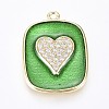 Brass Micro Pave Clear Cubic Zirconia Pendants KK-F807-18-G-2