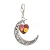 Alloy Moon & Glass Pendant Decorations HJEW-JM02689-03-2