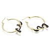Brass Micro Pave Cubic Zirconia Hoop Earrings KK-R137-024B-NF-3