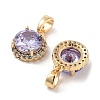 Brass Micro Pave Cubic Zirconia Charms KK-B102-06G-2