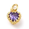 Brass Micro Pave Mixed Color Cubic Zirconia Pendants ZIRC-D120-02G-03-2