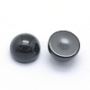 Natural Dyed & Heated Black Agate Cabochons X-G-P393-R02-6mm-2