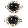 Brass Micro Pave Clear Cubic Zirconia Connector Charms KK-U043-50G-04-1