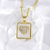 Brass Micro Pave Clear Cubic Zirconia Pendant Necklaces NJEW-C071-05C-G-3