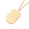 Ion Plating(IP) 304 Stainless Steel Rectangle Rectangle Pendant Necklace for Women NJEW-F294-10G-3