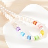 Natural Pearl & Acrylic Column Beaded Necklaces NJEW-C070-03-3